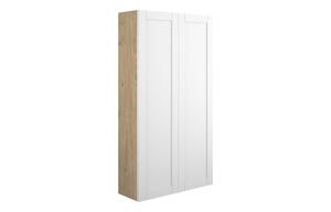 Abbi 600mm Slim 2 Door Storage Unit - Matt White (Oak Cab)